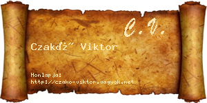 Czakó Viktor névjegykártya